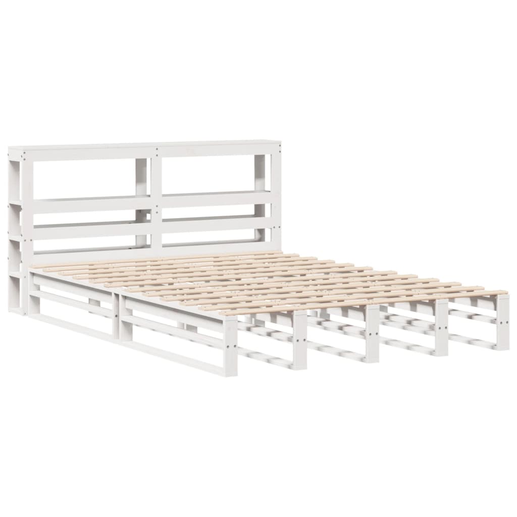 Bedframe zonder matras massief grenenhout wit 120x190 cm is nu te koop bij PeponiXL, paradijselijk wonen!