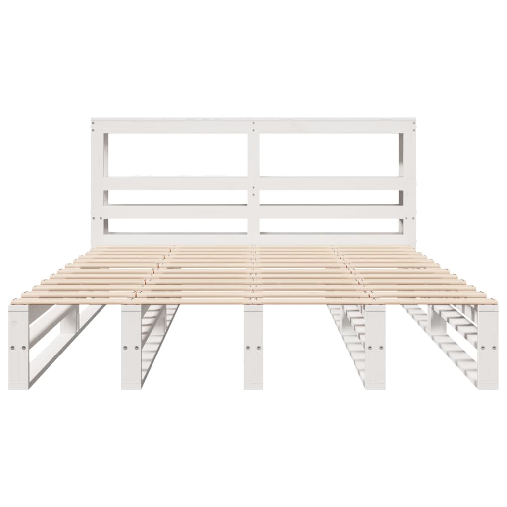 Bedframe zonder matras massief grenenhout wit 120x190 cm is nu te koop bij PeponiXL, paradijselijk wonen!