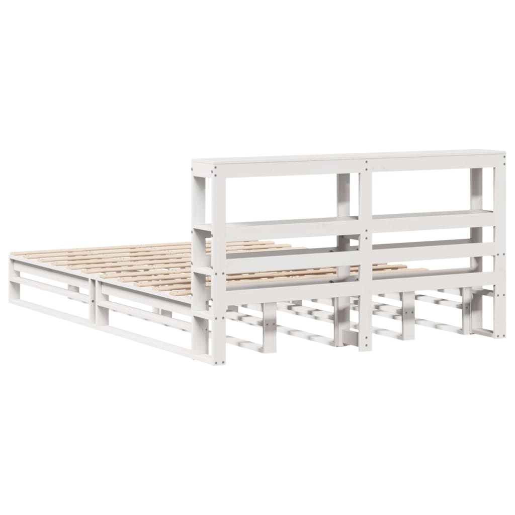 Bedframe zonder matras massief grenenhout wit 120x190 cm is nu te koop bij PeponiXL, paradijselijk wonen!