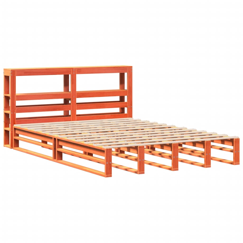Bed met matras massief grenenhout wasbruin 140x190 cm is nu te koop bij PeponiXL, paradijselijk wonen!