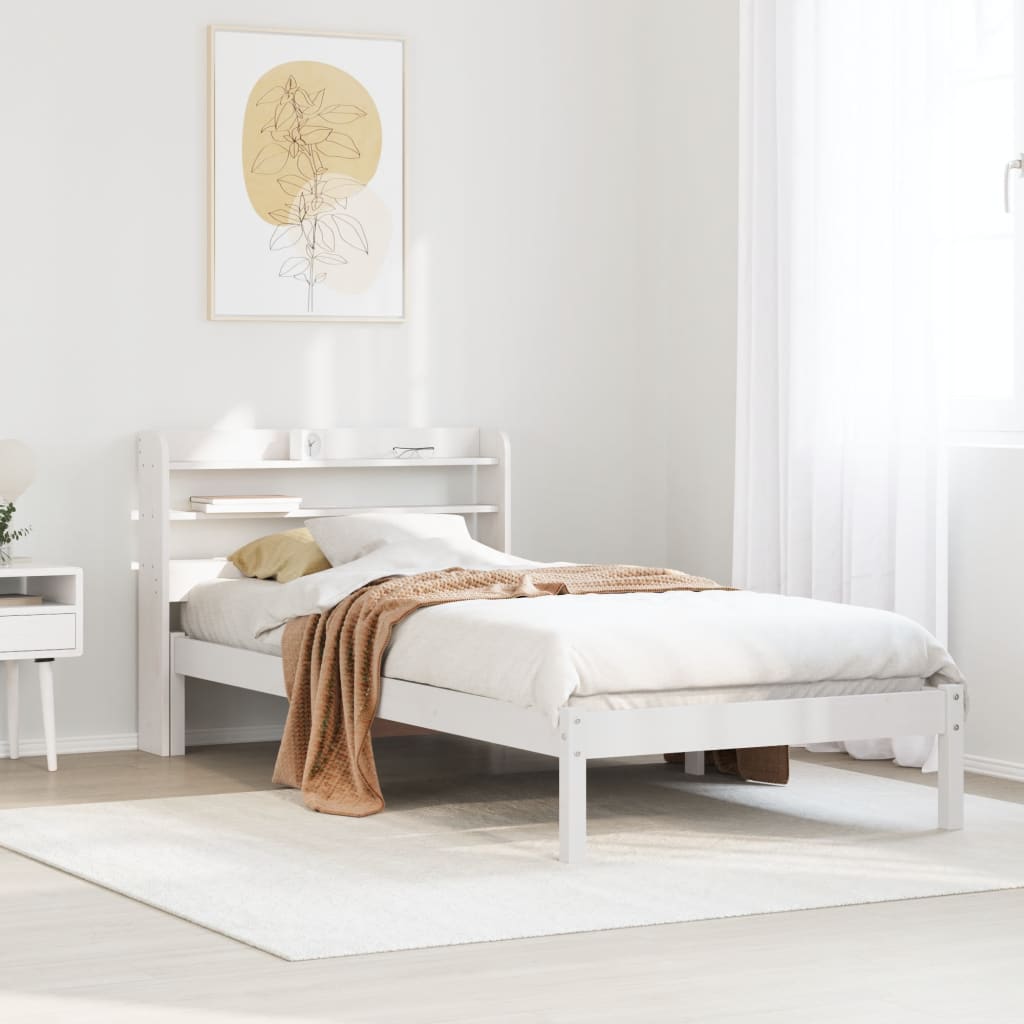 Bedframe zonder matras massief grenenhout wit 75x190 cm is nu te koop bij PeponiXL, paradijselijk wonen!