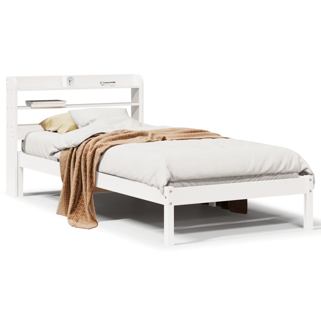 Bedframe zonder matras massief grenenhout wit 75x190 cm is nu te koop bij PeponiXL, paradijselijk wonen!