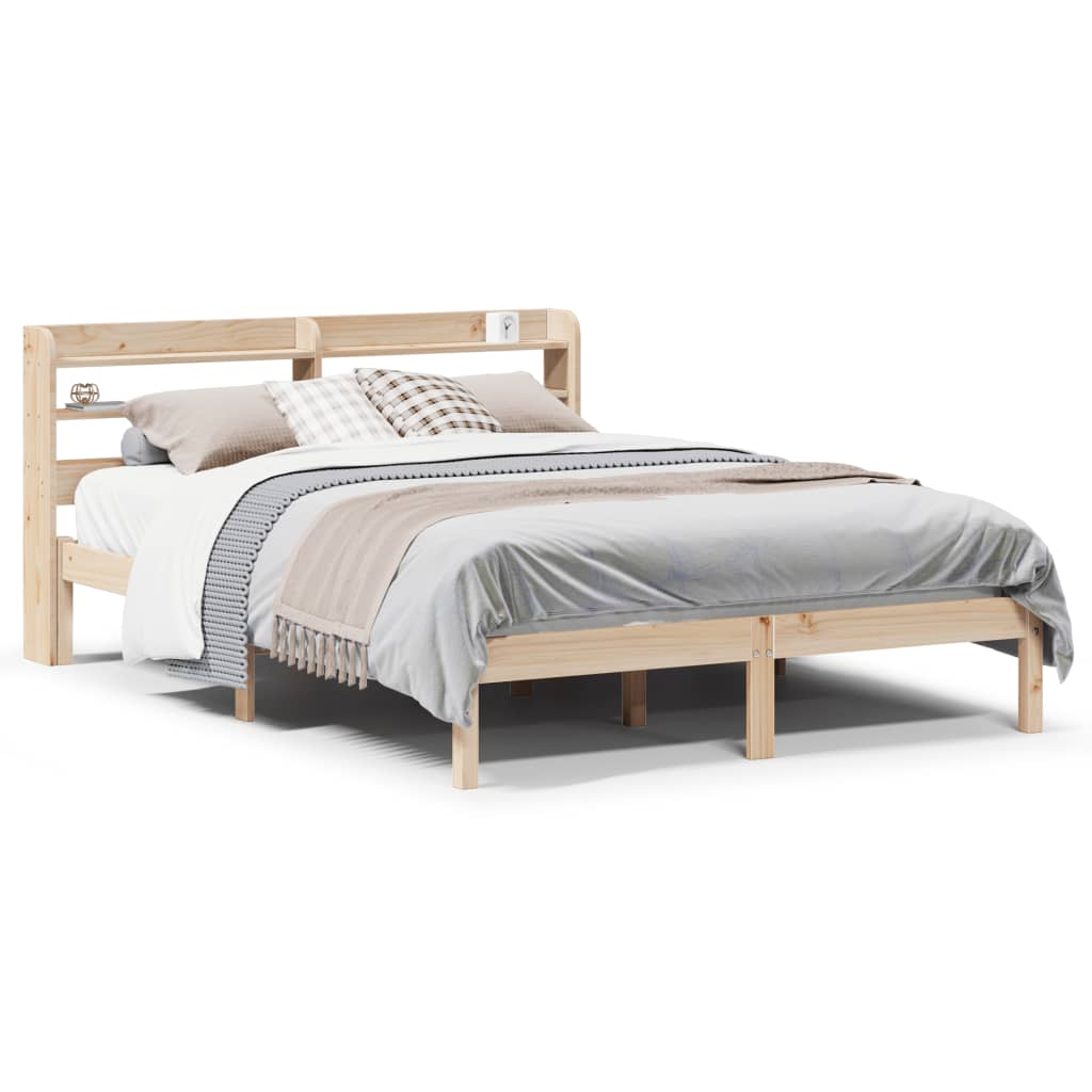 Bedframe zonder matras massief grenenhout 135x190 cm is nu te koop bij PeponiXL, paradijselijk wonen!