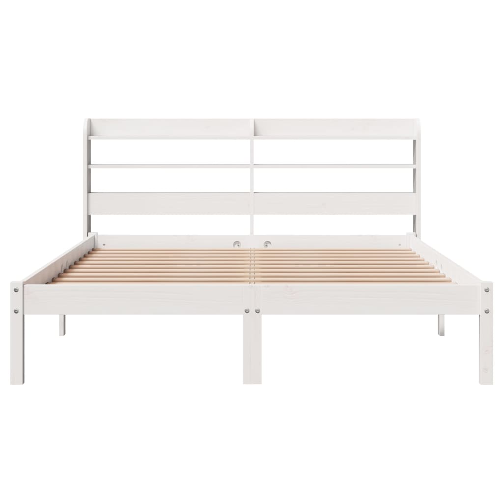 Bedframe zonder matras massief grenenhout wit 135x190 cm is nu te koop bij PeponiXL, paradijselijk wonen!