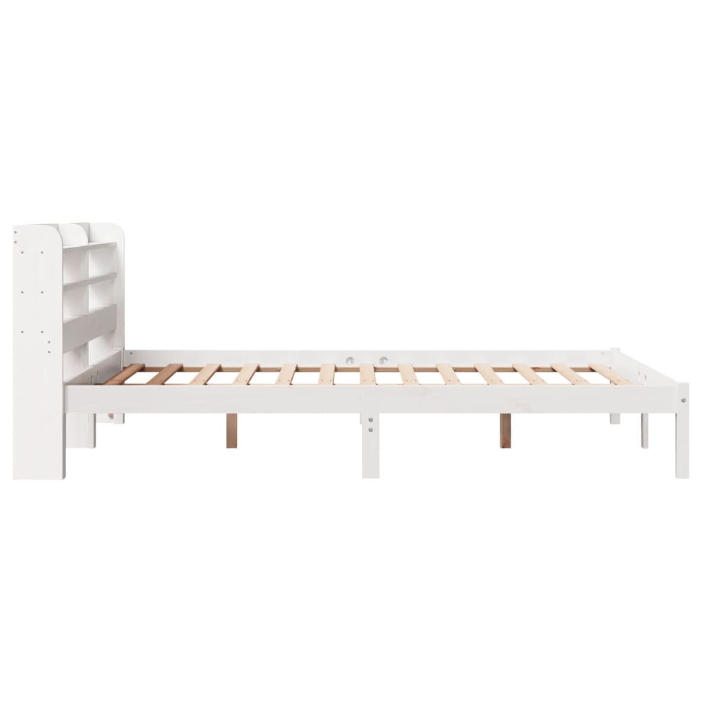 Bedframe zonder matras massief grenenhout wit 135x190 cm is nu te koop bij PeponiXL, paradijselijk wonen!