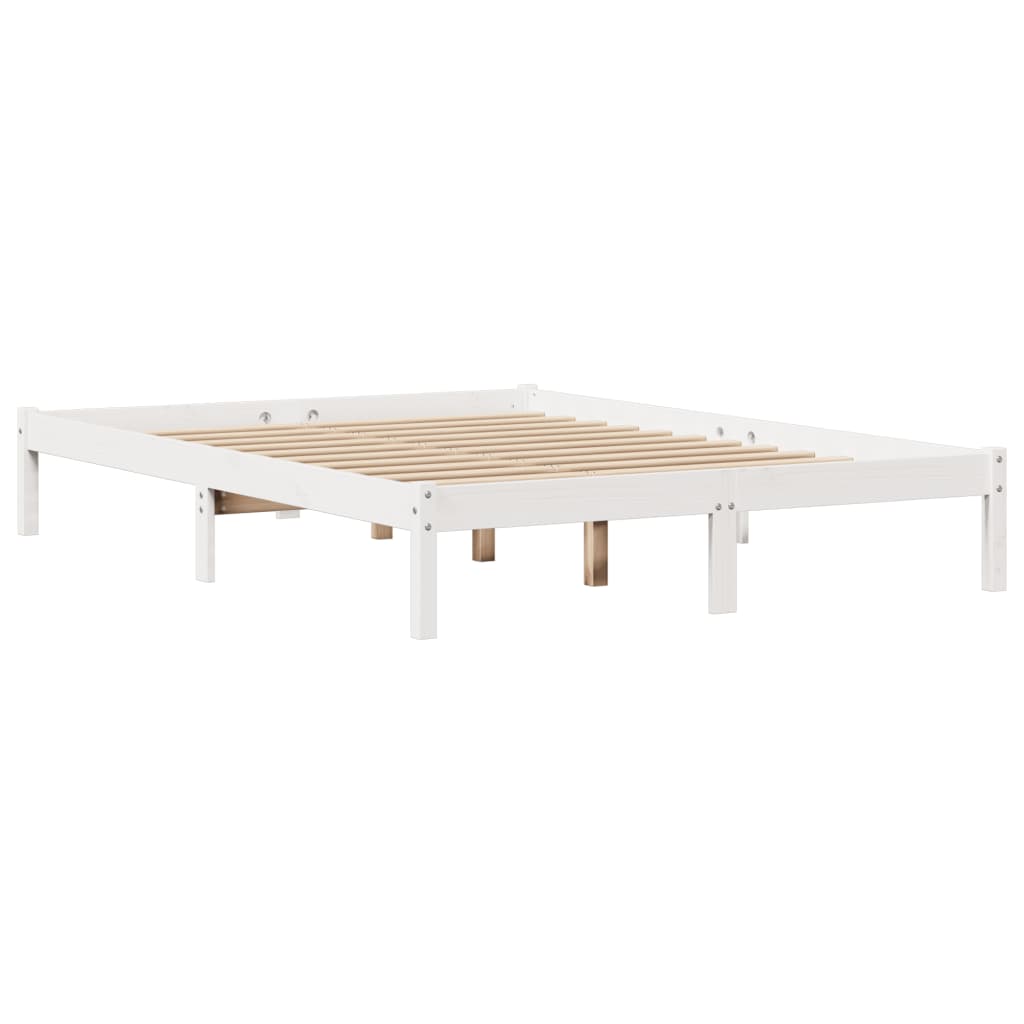 Bedframe zonder matras massief grenenhout wit 135x190 cm is nu te koop bij PeponiXL, paradijselijk wonen!