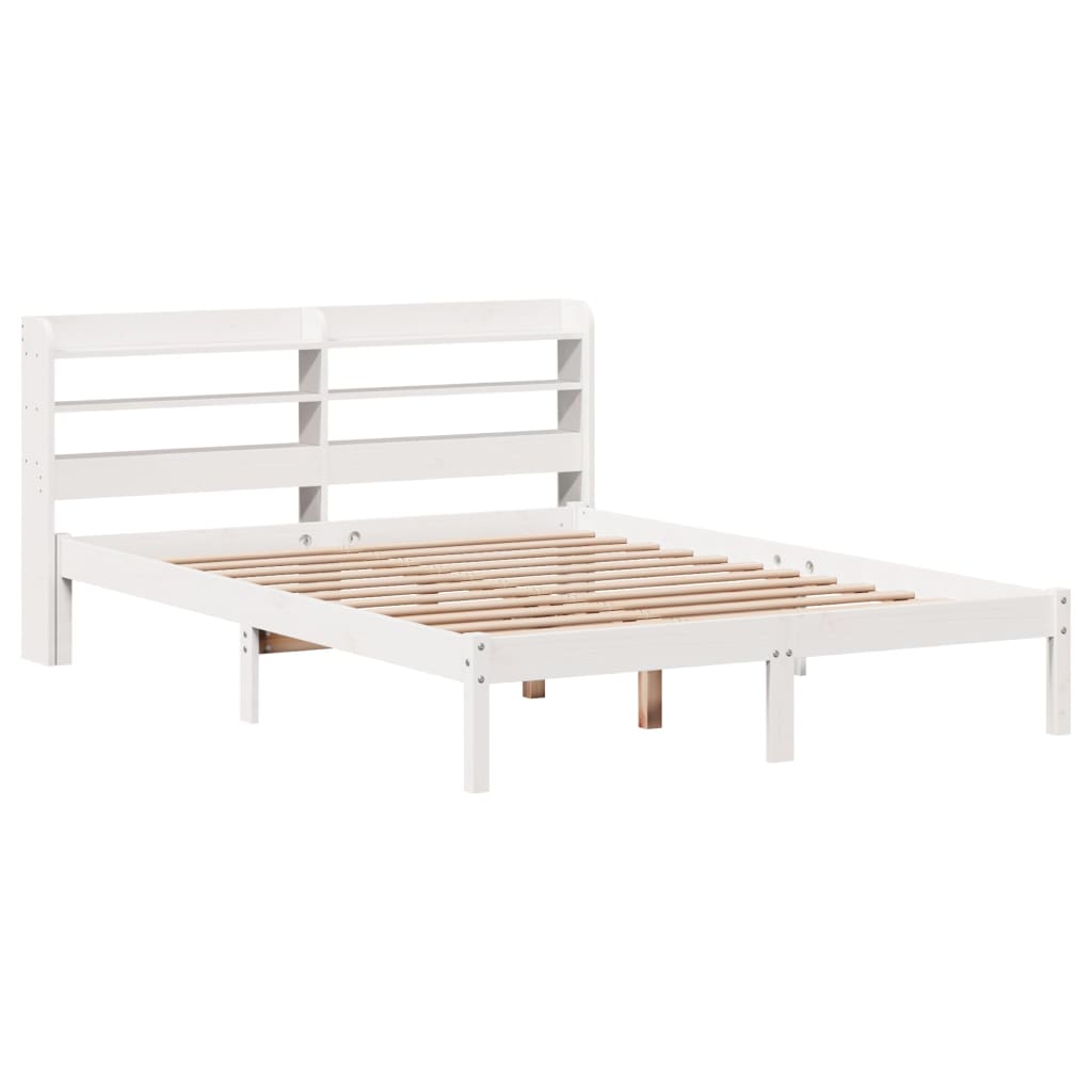 Bedframe zonder matras massief grenenhout wit 140x190 cm is nu te koop bij PeponiXL, paradijselijk wonen!