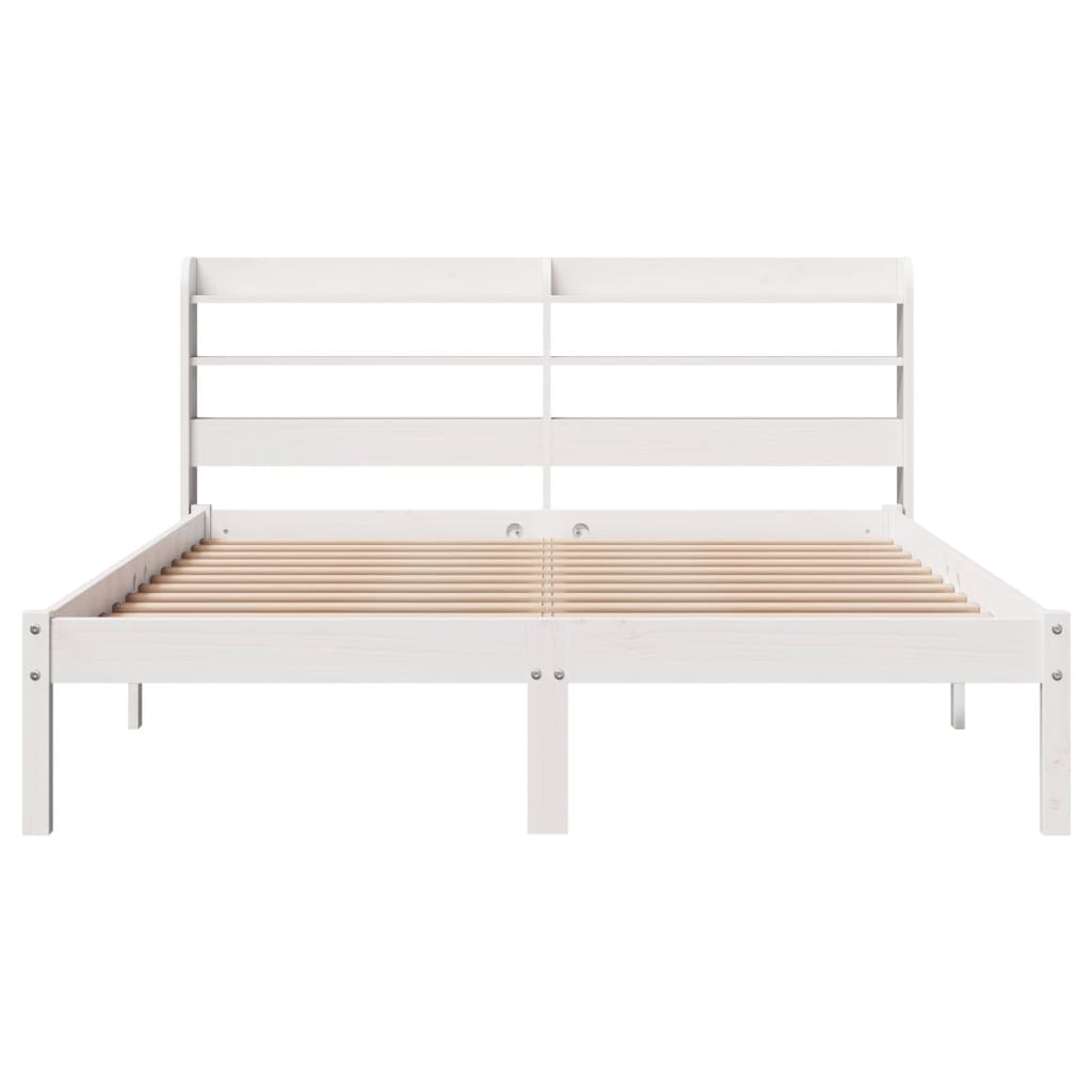 Bedframe zonder matras massief grenenhout wit 140x190 cm is nu te koop bij PeponiXL, paradijselijk wonen!