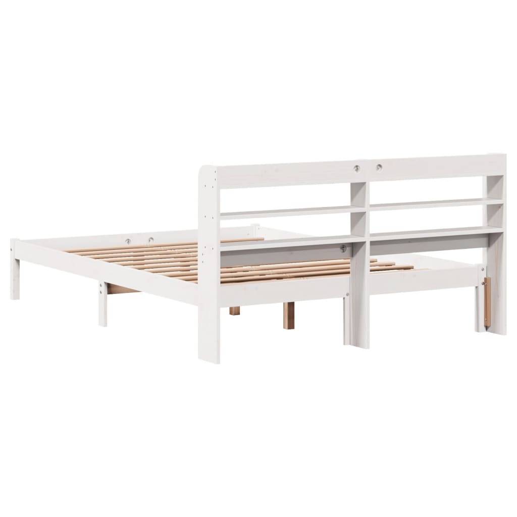 Bedframe zonder matras massief grenenhout wit 140x190 cm is nu te koop bij PeponiXL, paradijselijk wonen!
