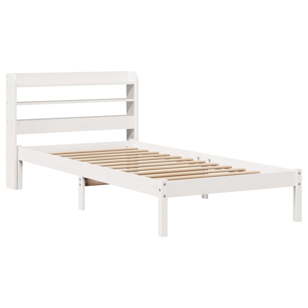 Bedframe zonder matras massief grenenhout wit 140x200 cm is nu te koop bij PeponiXL, paradijselijk wonen!