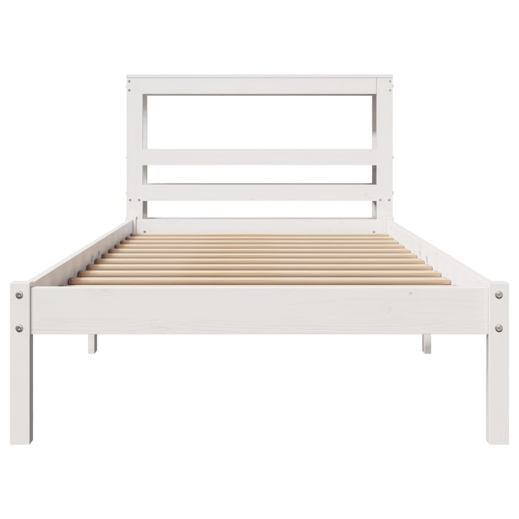 Bedframe zonder matras massief grenenhout wit 140x200 cm is nu te koop bij PeponiXL, paradijselijk wonen!