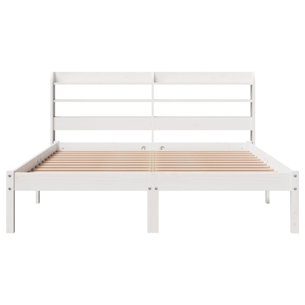 Bedframe zonder matras massief grenenhout wit 140x200 cm is nu te koop bij PeponiXL, paradijselijk wonen!