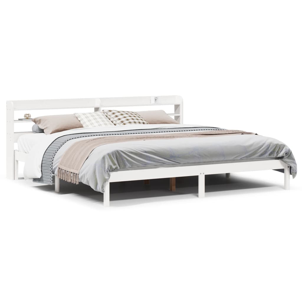 Bedframe zonder matras massief grenenhout wit 180x200 cm is nu te koop bij PeponiXL, paradijselijk wonen!