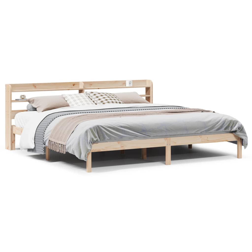 Bedframe zonder matras massief grenenhout 200x200 cm is nu te koop bij PeponiXL, paradijselijk wonen!