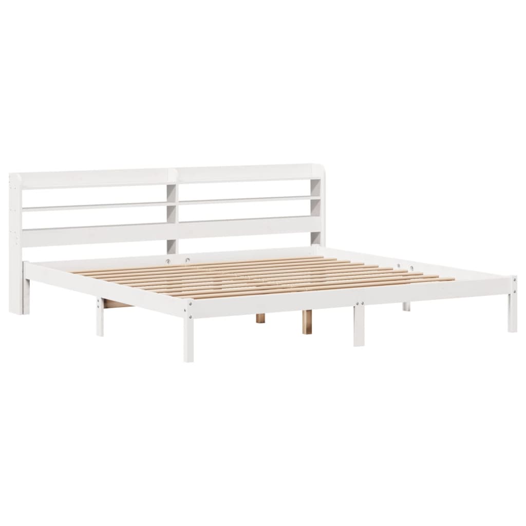 Bedframe zonder matras massief grenenhout wit 200x200 cm is nu te koop bij PeponiXL, paradijselijk wonen!