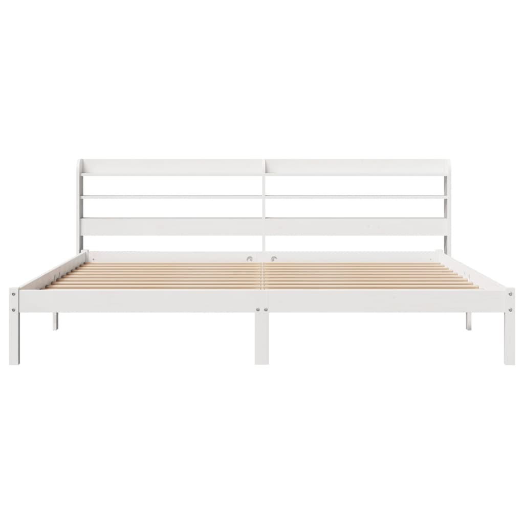 Bedframe zonder matras massief grenenhout wit 200x200 cm is nu te koop bij PeponiXL, paradijselijk wonen!
