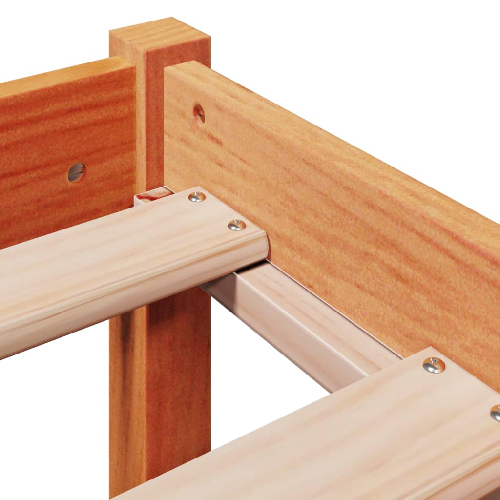 Bedframe met hoofdbord massief grenenhout wasbruin 120x200 cm is nu te koop bij PeponiXL, paradijselijk wonen!