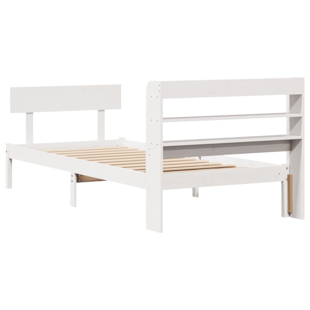 Bedframe zonder matras massief grenenhout wit 75x190 cm is nu te koop bij PeponiXL, paradijselijk wonen!