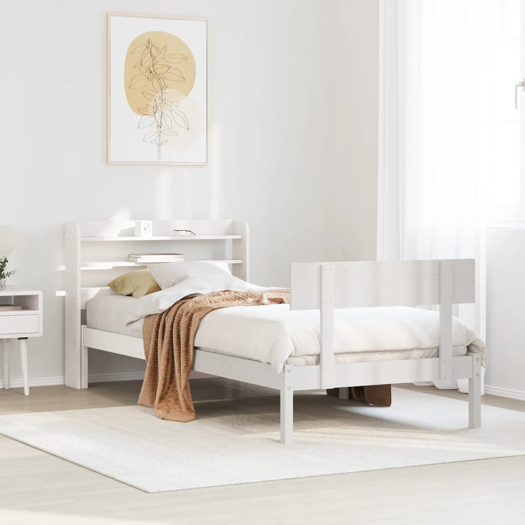 Bedframe zonder matras massief grenenhout wit 75x190 cm is nu te koop bij PeponiXL, paradijselijk wonen!