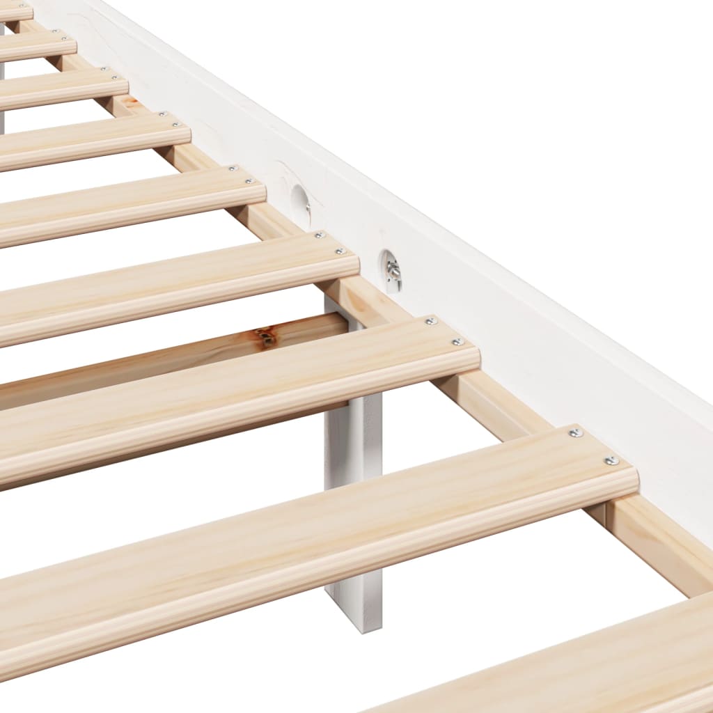Bedframe zonder matras massief grenenhout wit 120x190 cm is nu te koop bij PeponiXL, paradijselijk wonen!