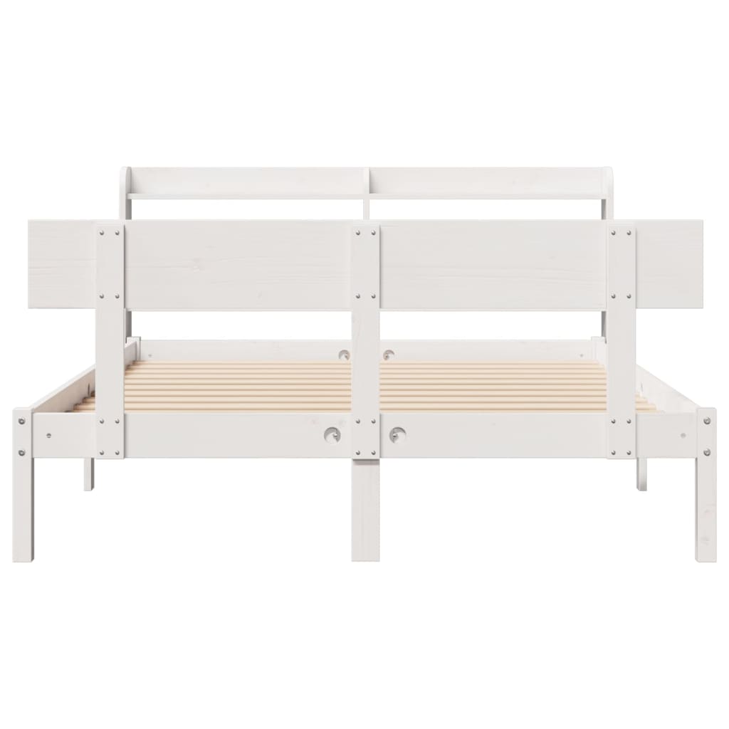 Bedframe zonder matras massief grenenhout wit 135x190 cm is nu te koop bij PeponiXL, paradijselijk wonen!