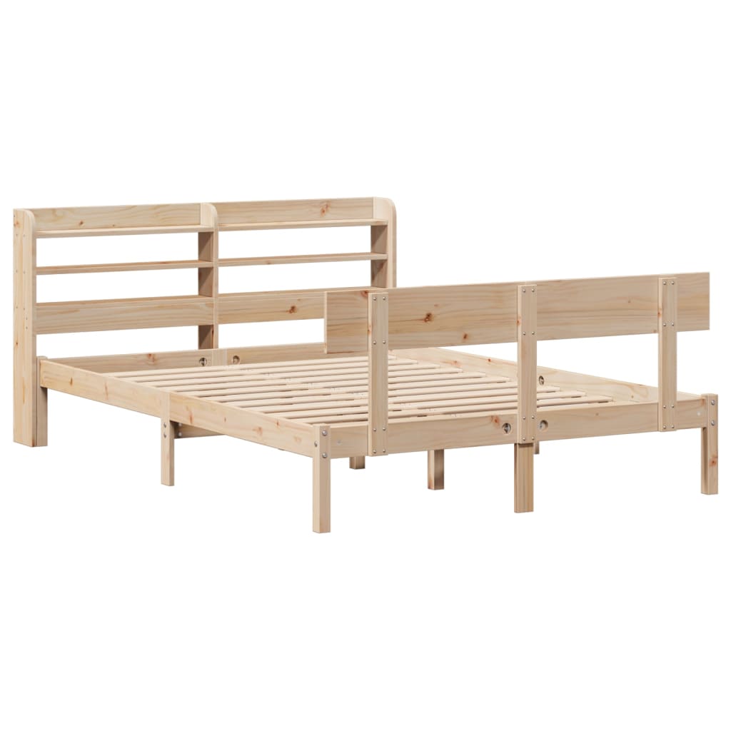 Bedframe zonder matras massief grenenhout 140x190 cm