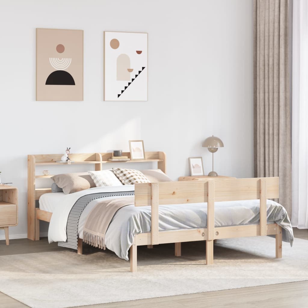 Bedframe zonder matras massief grenenhout 140x190 cm