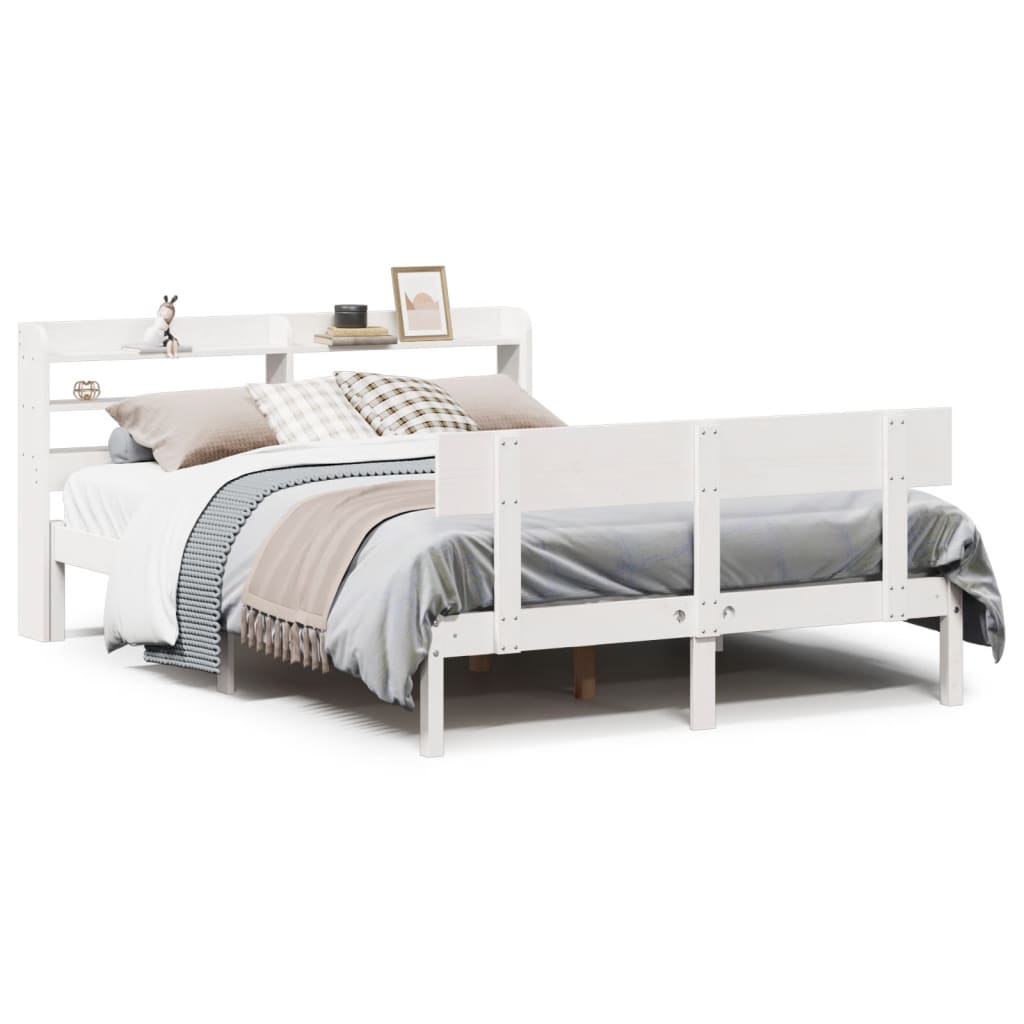 Bedframe zonder matras massief grenenhout wit 140x190 cm is nu te koop bij PeponiXL, paradijselijk wonen!