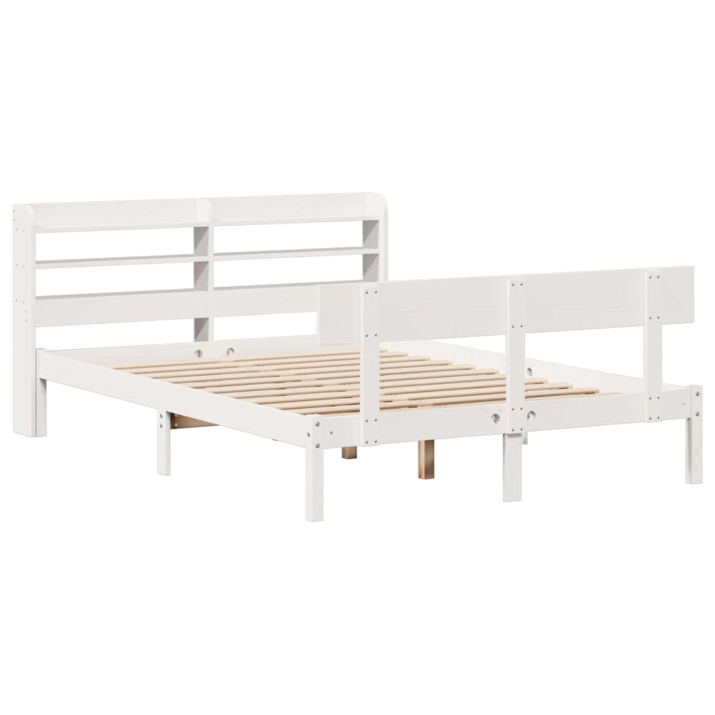 Bedframe zonder matras massief grenenhout wit 140x190 cm is nu te koop bij PeponiXL, paradijselijk wonen!