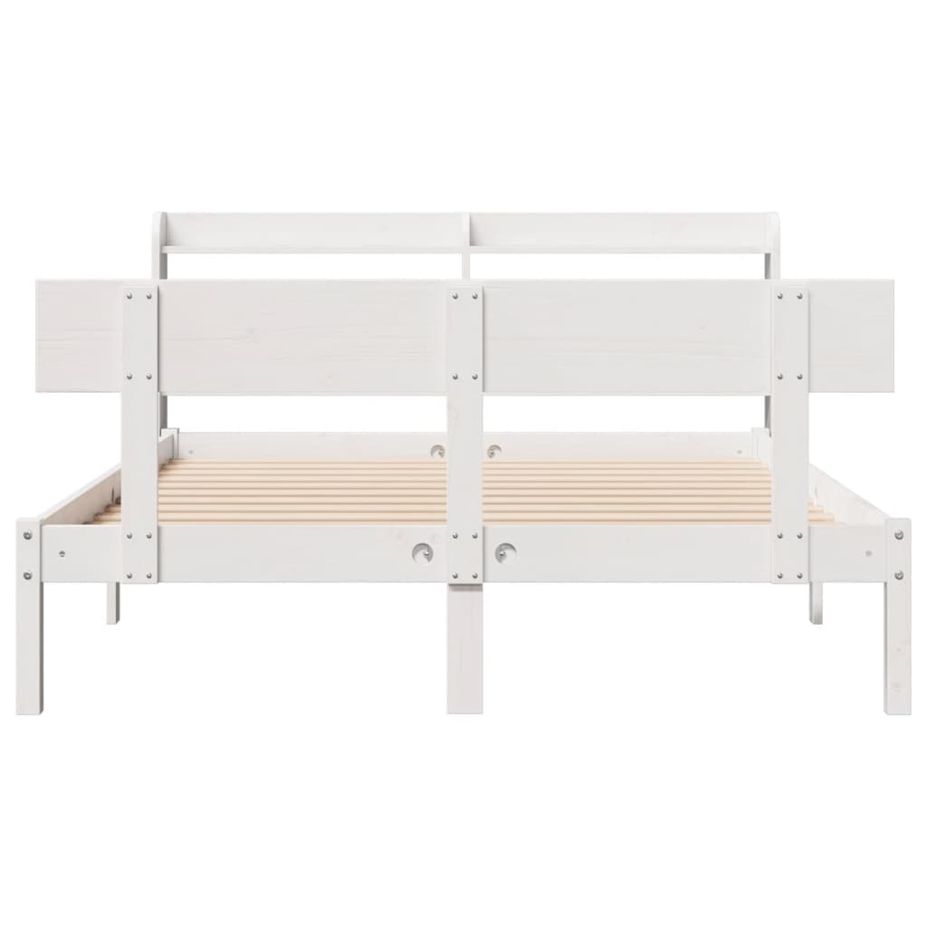 Bedframe zonder matras massief grenenhout wit 140x190 cm is nu te koop bij PeponiXL, paradijselijk wonen!