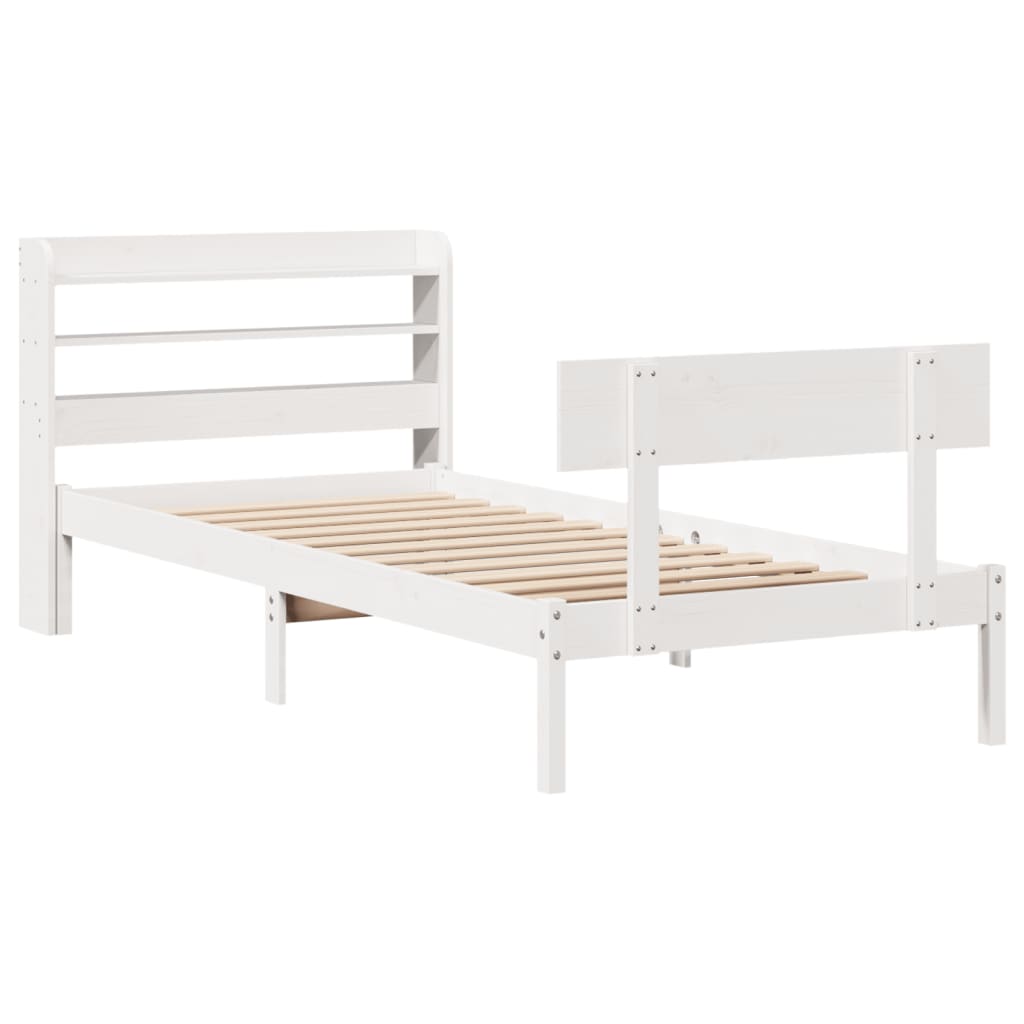 Bedframe zonder matras massief grenenhout wit 90x200 cm is nu te koop bij PeponiXL, paradijselijk wonen!