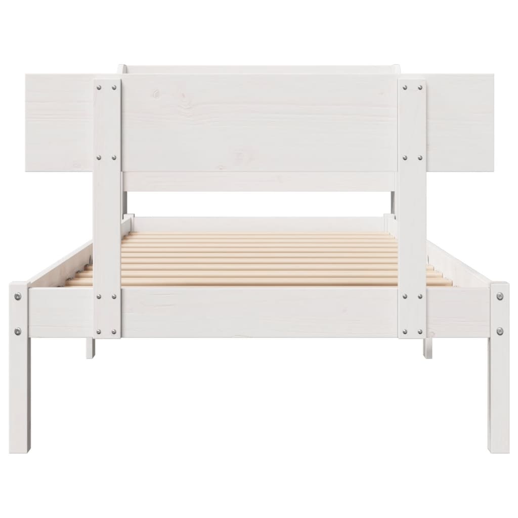 Bedframe zonder matras massief grenenhout wit 90x200 cm is nu te koop bij PeponiXL, paradijselijk wonen!