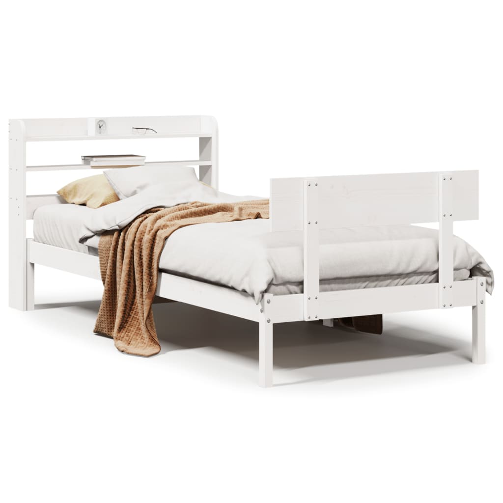 Bedframe zonder matras massief grenenhout wit 140x200 cm is nu te koop bij PeponiXL, paradijselijk wonen!