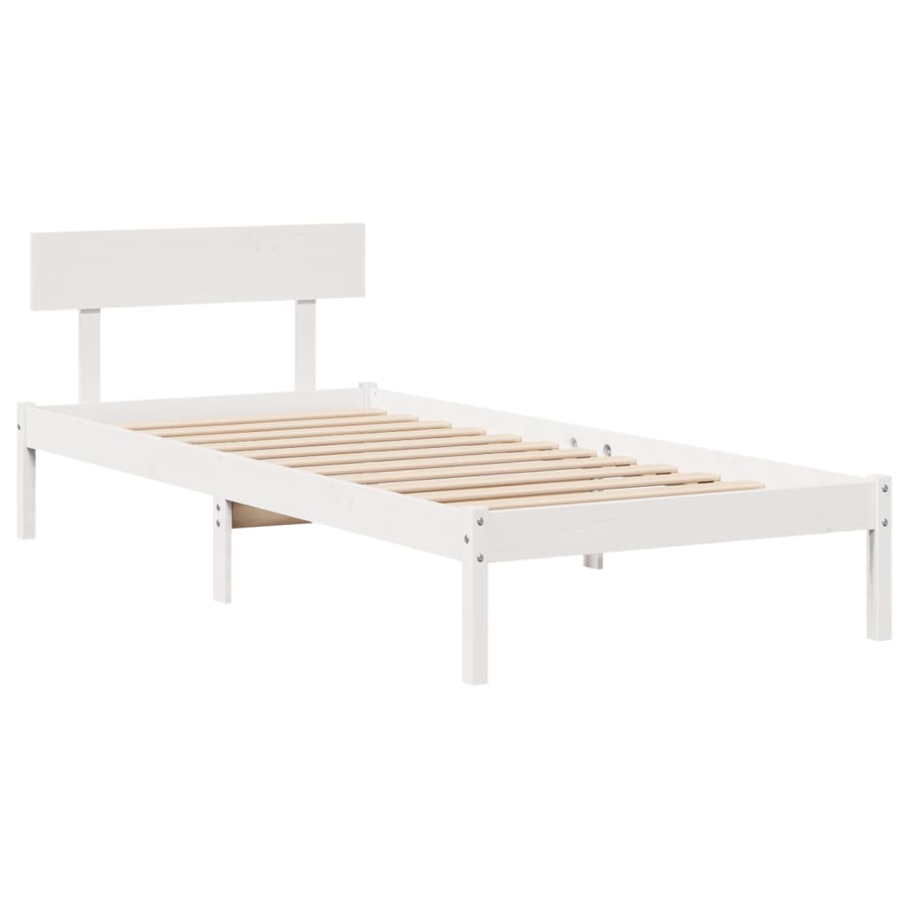 Bedframe zonder matras massief grenenhout wit 140x200 cm is nu te koop bij PeponiXL, paradijselijk wonen!