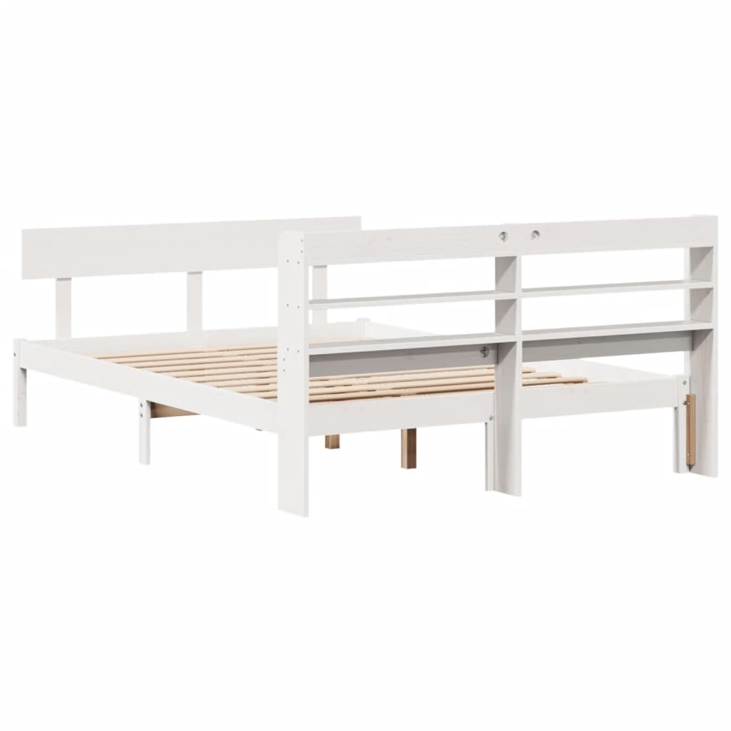 Bedframe zonder matras massief grenenhout wit 120x200 cm is nu te koop bij PeponiXL, paradijselijk wonen!