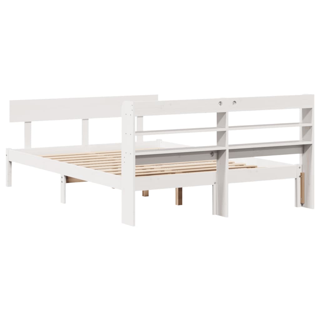 Bedframe zonder matras massief grenenhout wit 140x200 cm is nu te koop bij PeponiXL, paradijselijk wonen!
