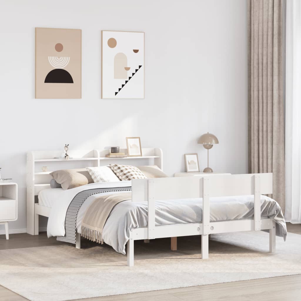 Bedframe zonder matras massief grenenhout wit 150x200 cm is nu te koop bij PeponiXL, paradijselijk wonen!