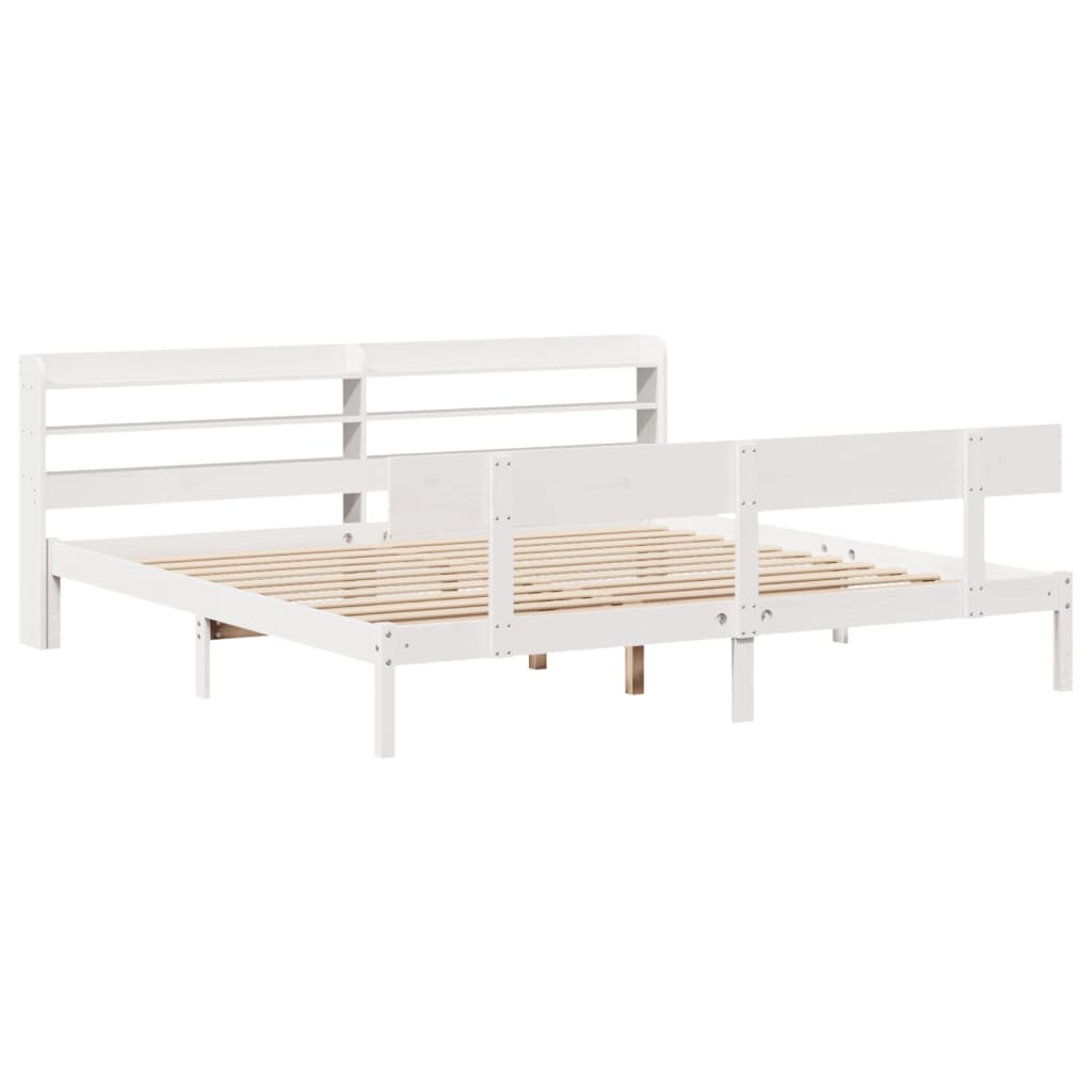 Bedframe zonder matras massief grenenhout wit 180x200 cm is nu te koop bij PeponiXL, paradijselijk wonen!