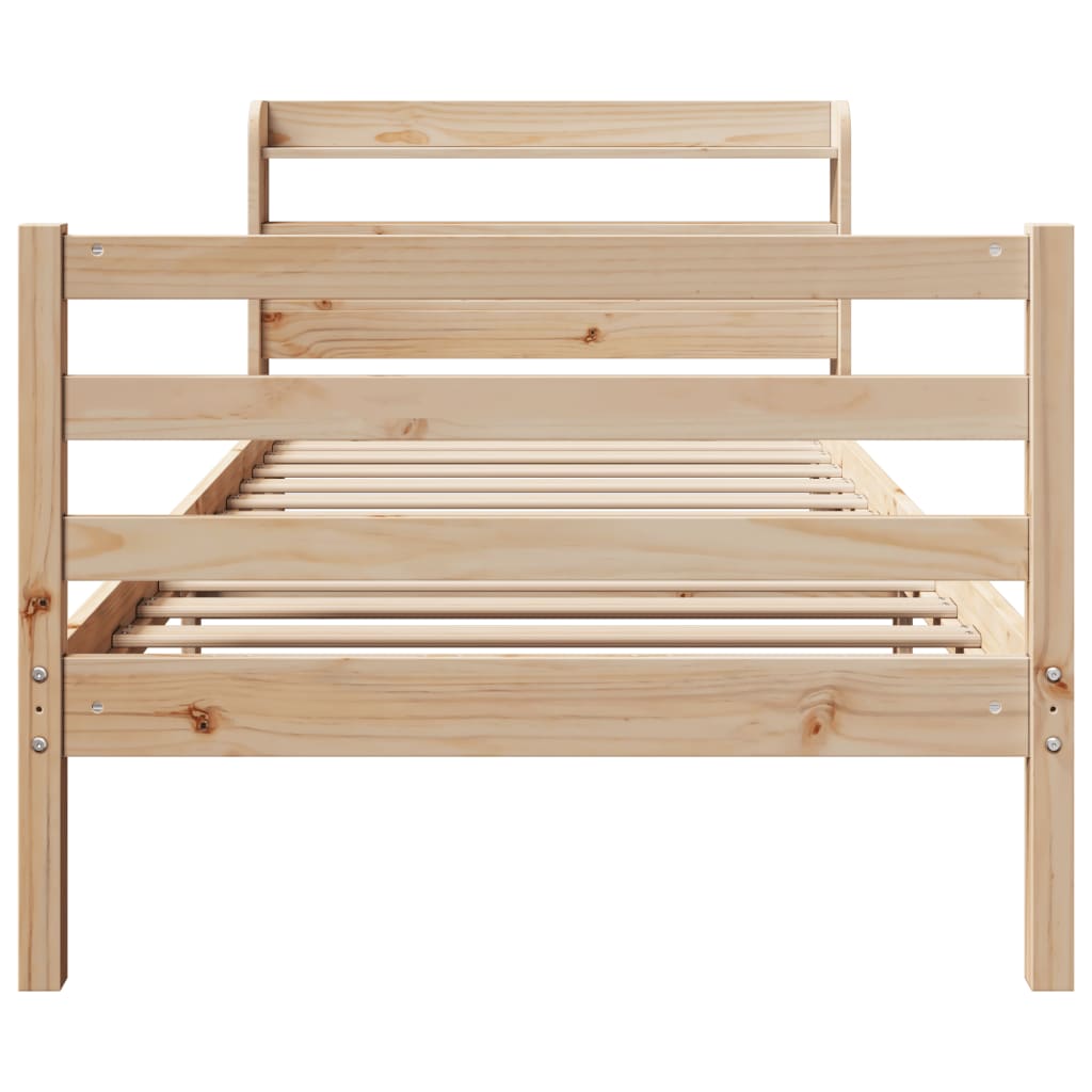 Bedframe met hoofdbord massief grenenhout 100x200 cm is nu te koop bij PeponiXL, paradijselijk wonen!
