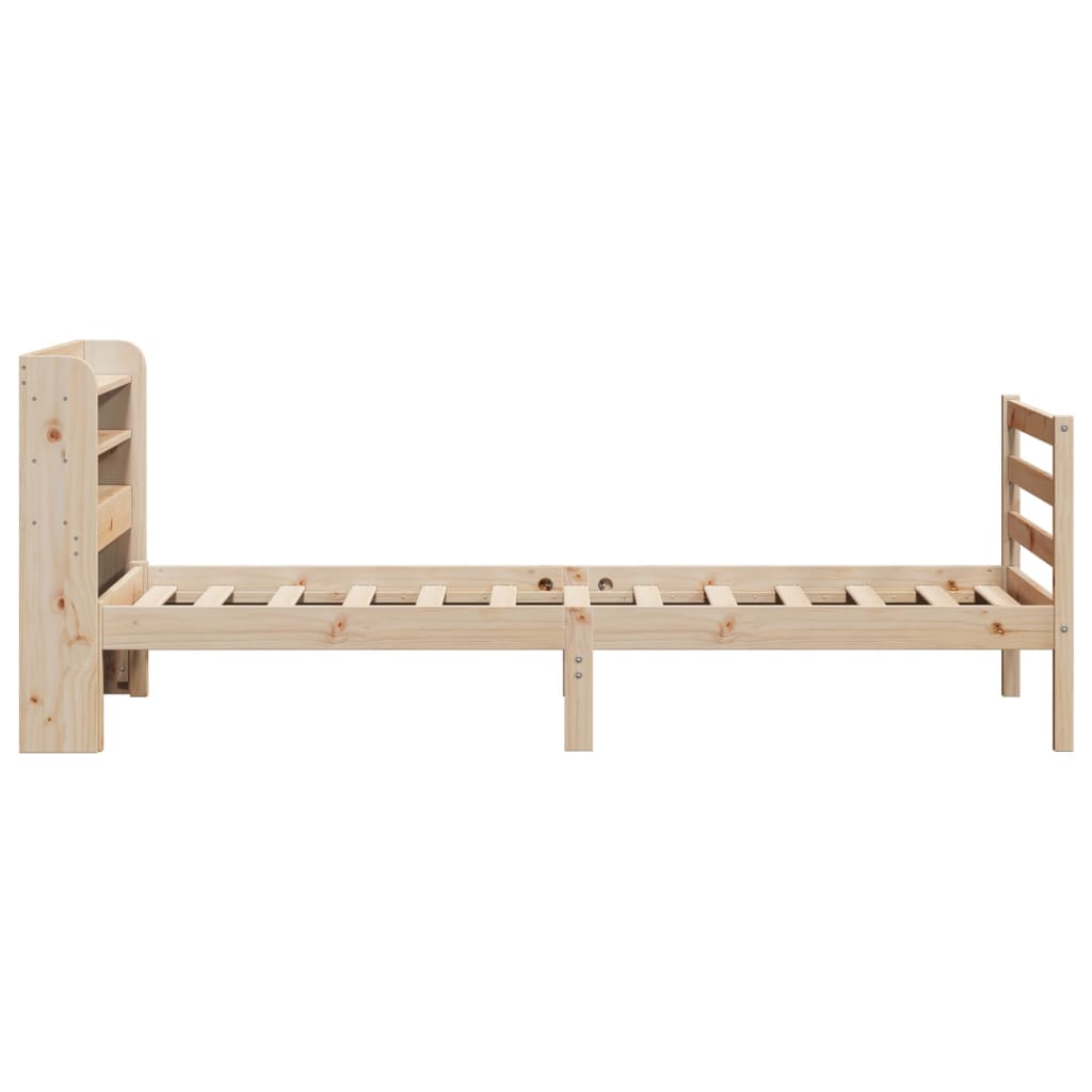 Bedframe met hoofdbord massief grenenhout 100x200 cm is nu te koop bij PeponiXL, paradijselijk wonen!