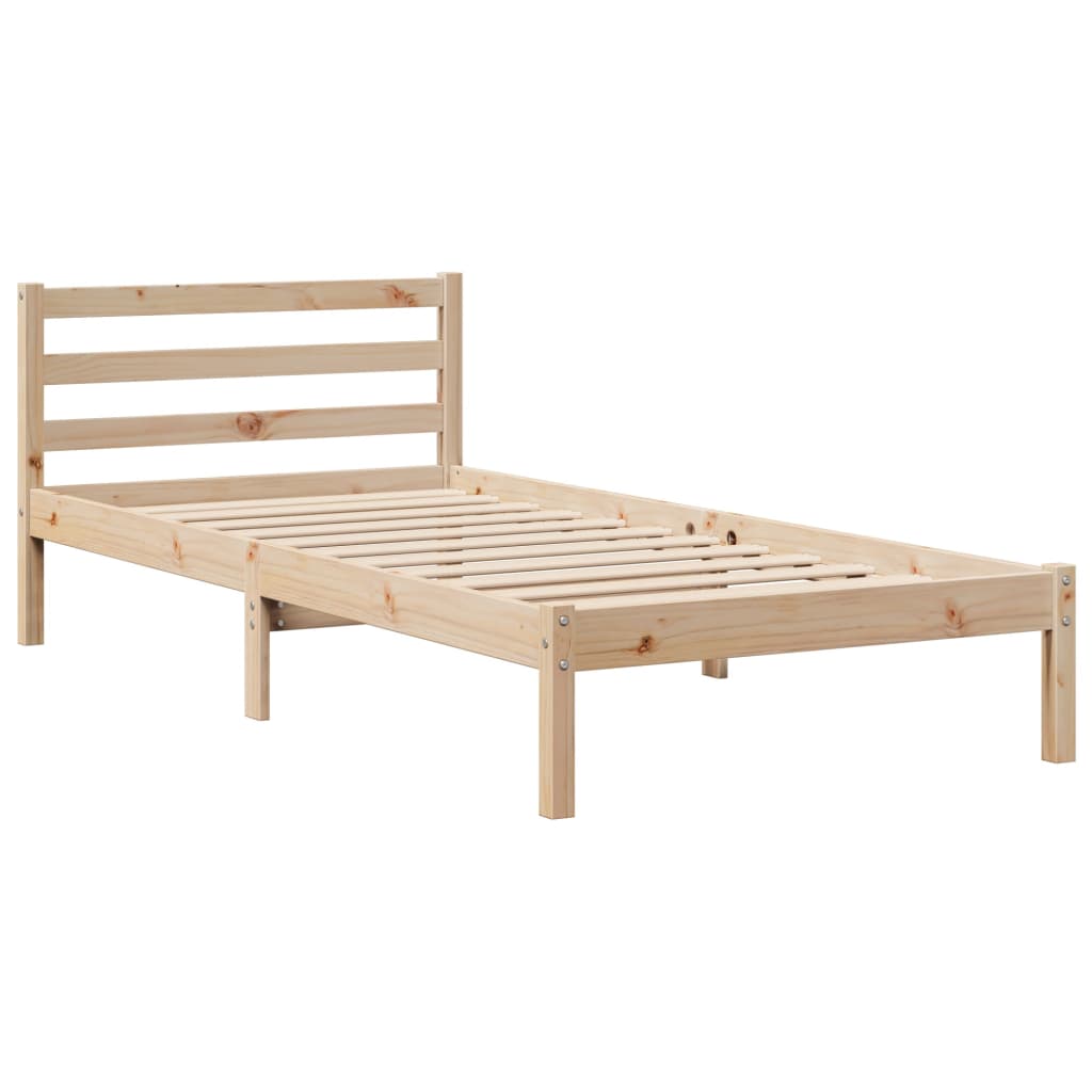 Bedframe met hoofdbord massief grenenhout 100x200 cm is nu te koop bij PeponiXL, paradijselijk wonen!