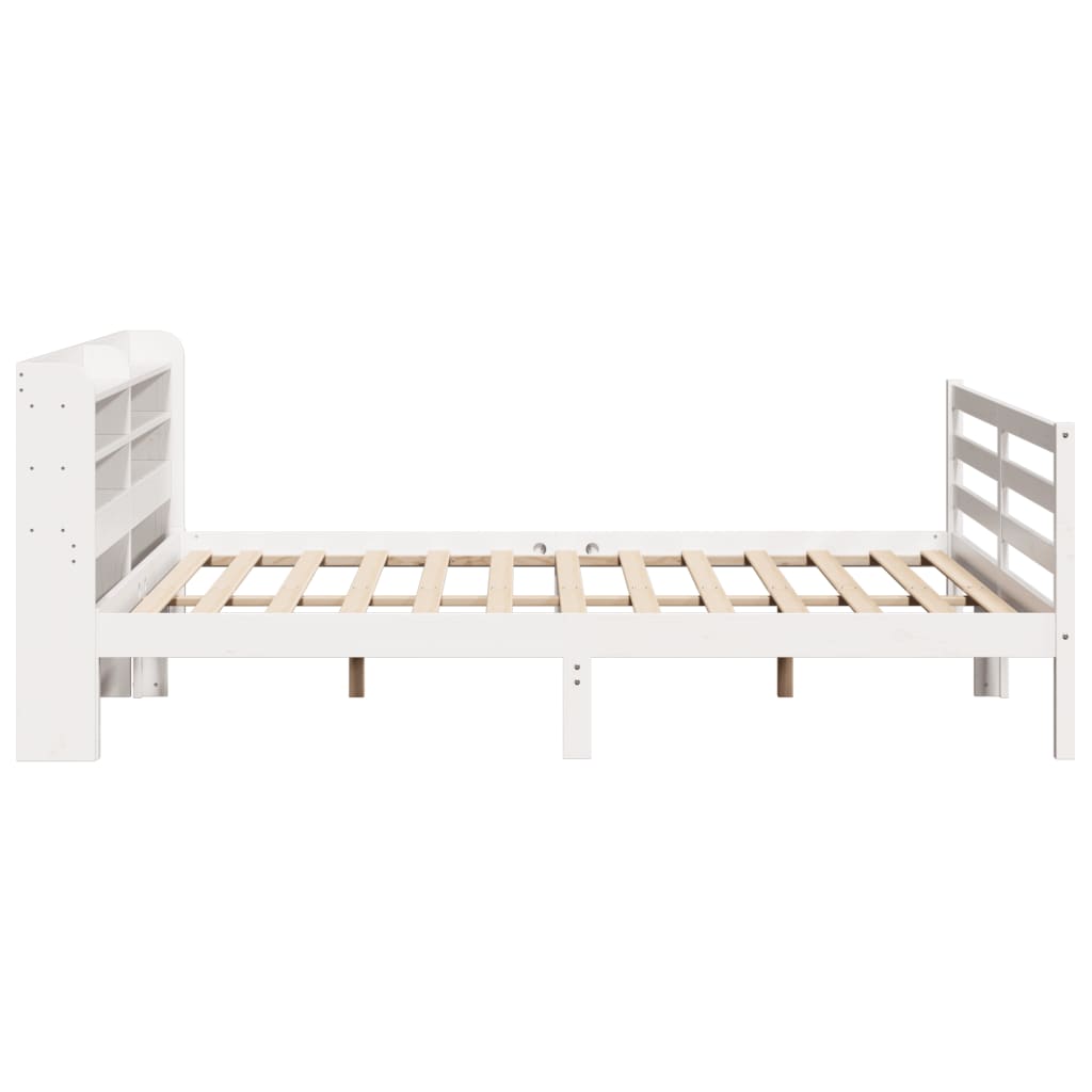 Bedframe met hoofdeinde zonder matras 200x200 cm wit is nu te koop bij PeponiXL, paradijselijk wonen!