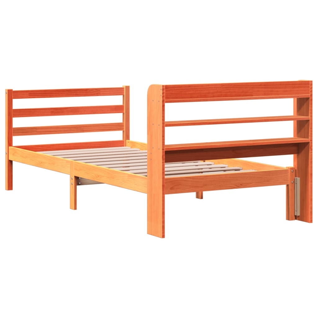Bedframe zonder matras massief grenenhout wasbruin 75x190 cm is nu te koop bij PeponiXL, paradijselijk wonen!
