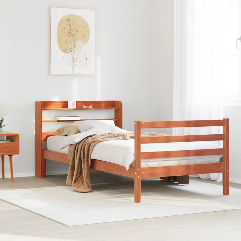 Bedframe zonder matras massief grenenhout wasbruin 75x190 cm is nu te koop bij PeponiXL, paradijselijk wonen!