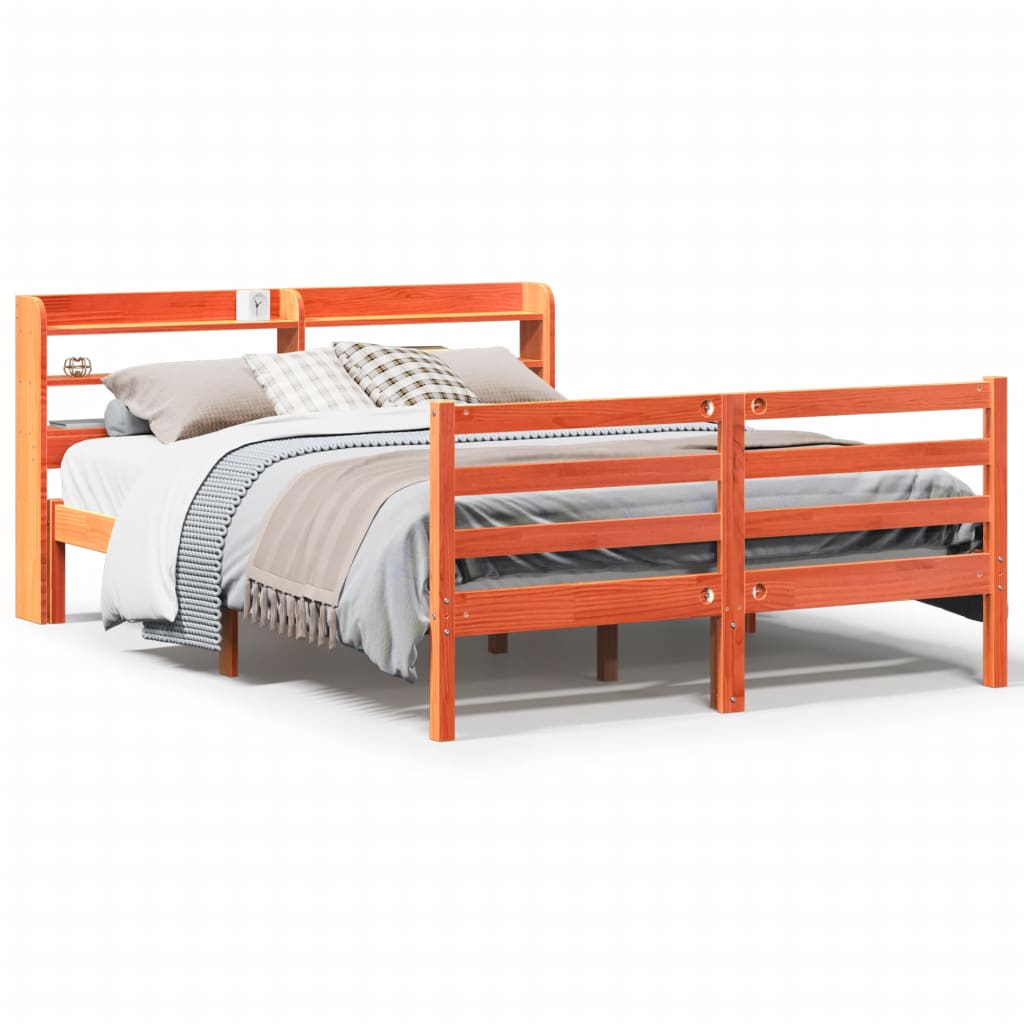 Bedframe zonder matras massief grenenhout wasbruin 120x190 cm is nu te koop bij PeponiXL, paradijselijk wonen!