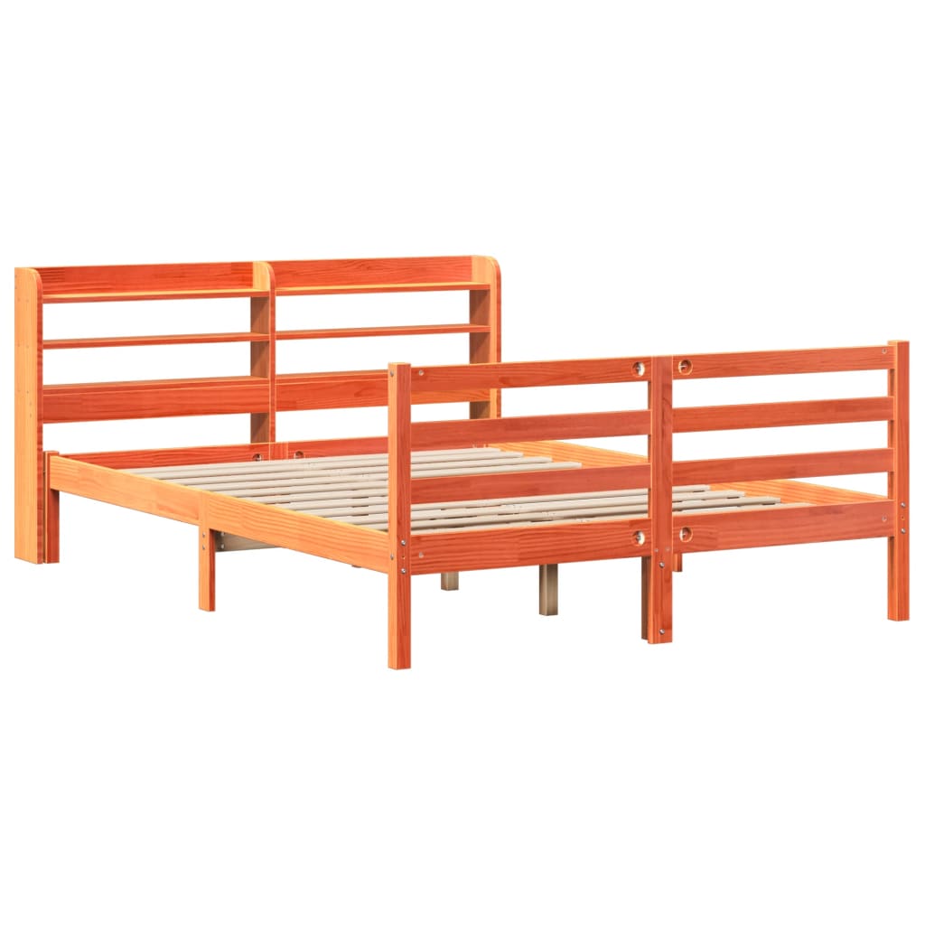 Bedframe zonder matras massief grenenhout wasbruin 150x200 cm is nu te koop bij PeponiXL, paradijselijk wonen!