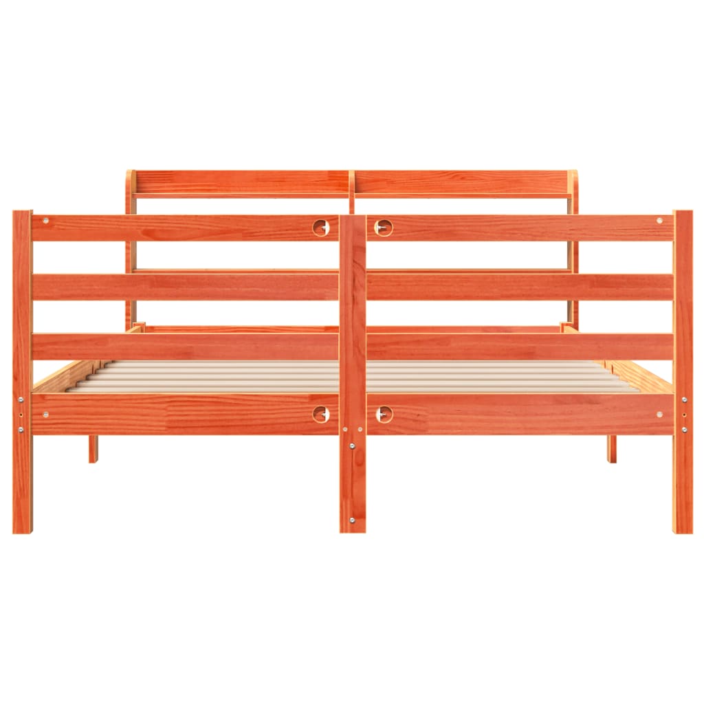 Bedframe zonder matras massief grenenhout wasbruin 150x200 cm is nu te koop bij PeponiXL, paradijselijk wonen!