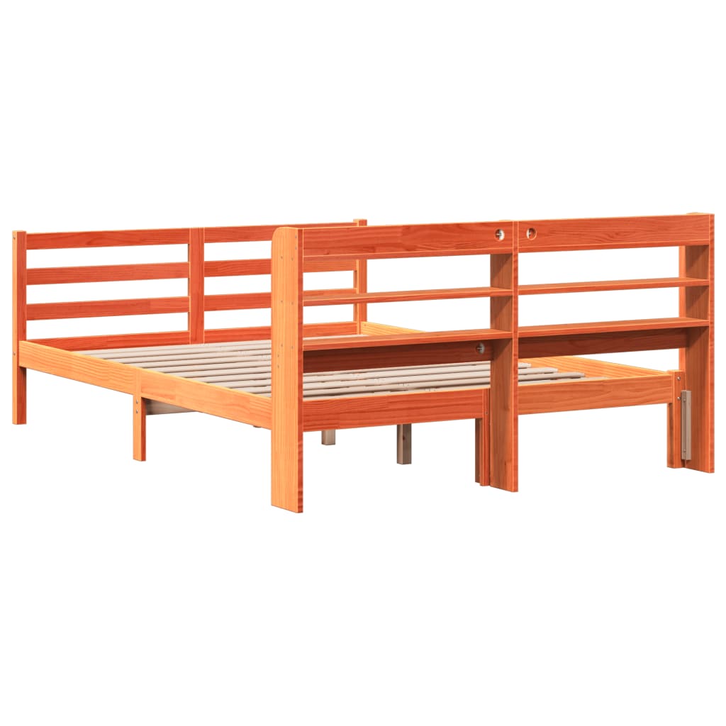Bedframe zonder matras massief grenenhout wasbruin 150x200 cm is nu te koop bij PeponiXL, paradijselijk wonen!