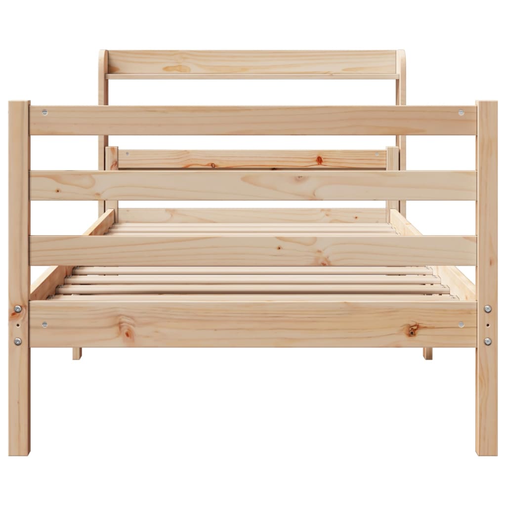 Bedframe met hoofdbord massief grenenhout 100x200 cm is nu te koop bij PeponiXL, paradijselijk wonen!