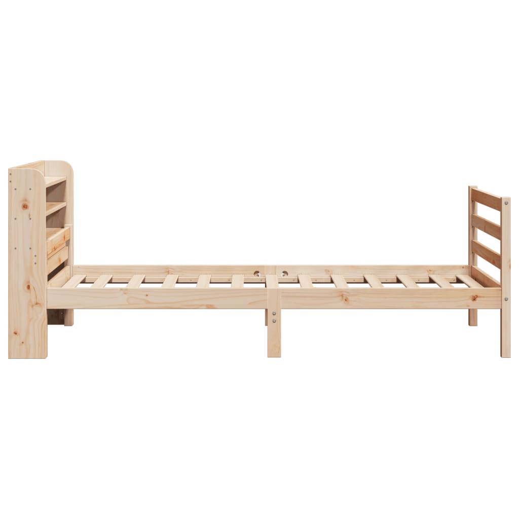 Bedframe met hoofdbord massief grenenhout 100x200 cm is nu te koop bij PeponiXL, paradijselijk wonen!
